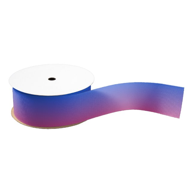 Blue and pink ombre gradient grosgrain ribbon (Spool)