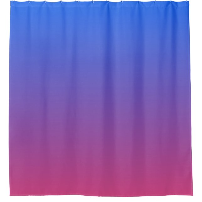 Blue and pink ombre gradient shower curtain (Front)