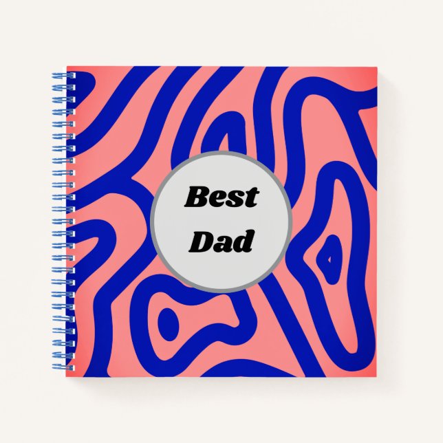 Blue and pink pattern on a pink background  notebook (Front)