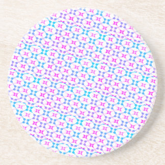 Blue and pink patterned coaster