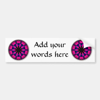 Blue and Pink Rose Kaleidoscope Bumper Sticker