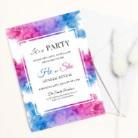 Blue and Pink Smoke Bomb Baby Gender Reveal Party