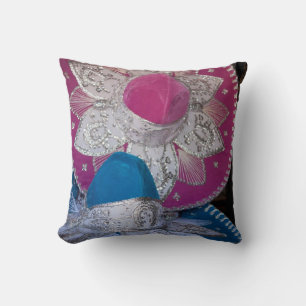 Blue and Pink Sombreros American MoJo Pillow