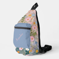 Blue and Pink Spring Meadows Background