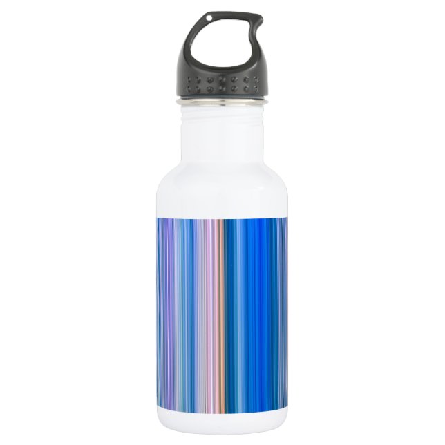 Blue and Pink Stripes 532 Ml Water Bottle (Front)