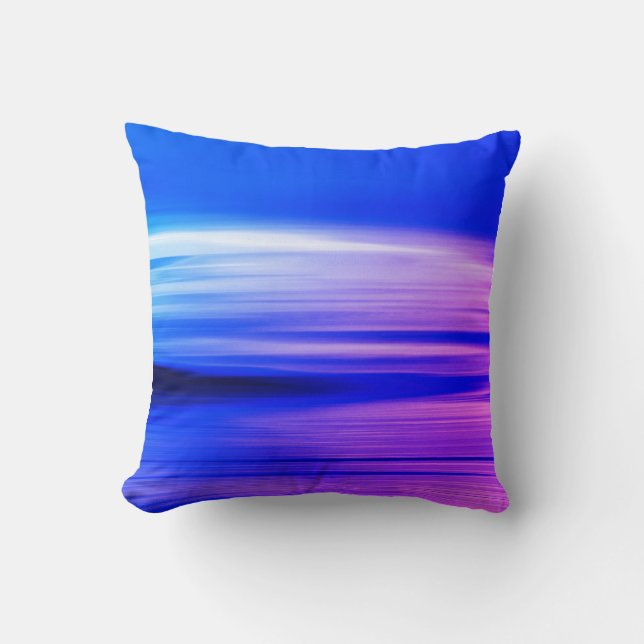 Blue and Pink Sunset Beach Cushion (Front)