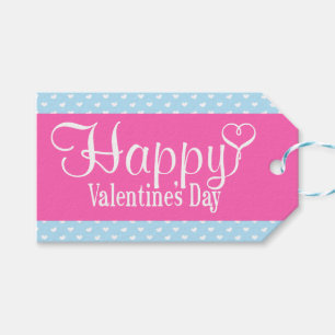 Blue and Pink Valentine's Day Gift Tag