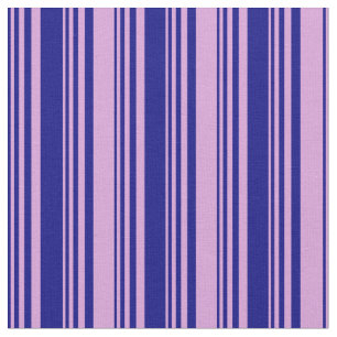 Blue and Plum Striped Pattern Fabric