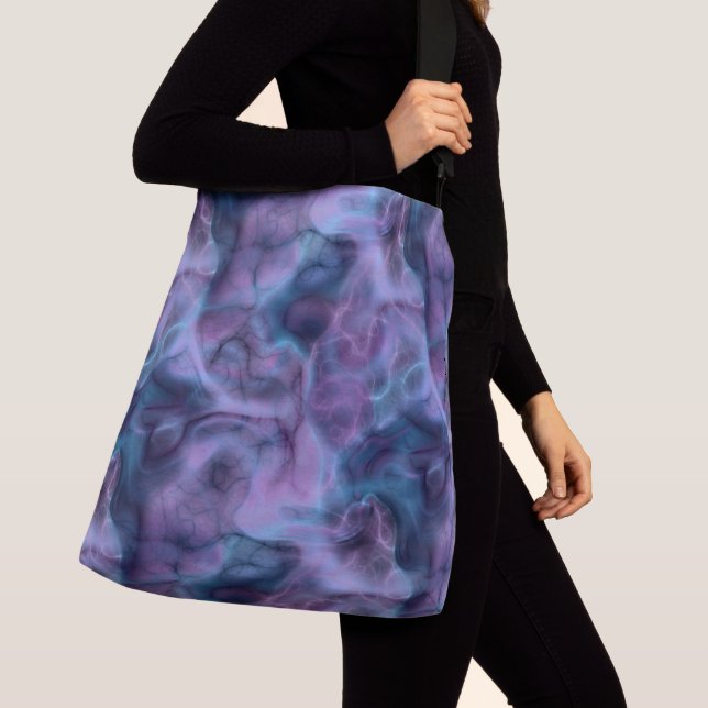 Blue and Purple Abstract Crossbody Bag (Close Up)