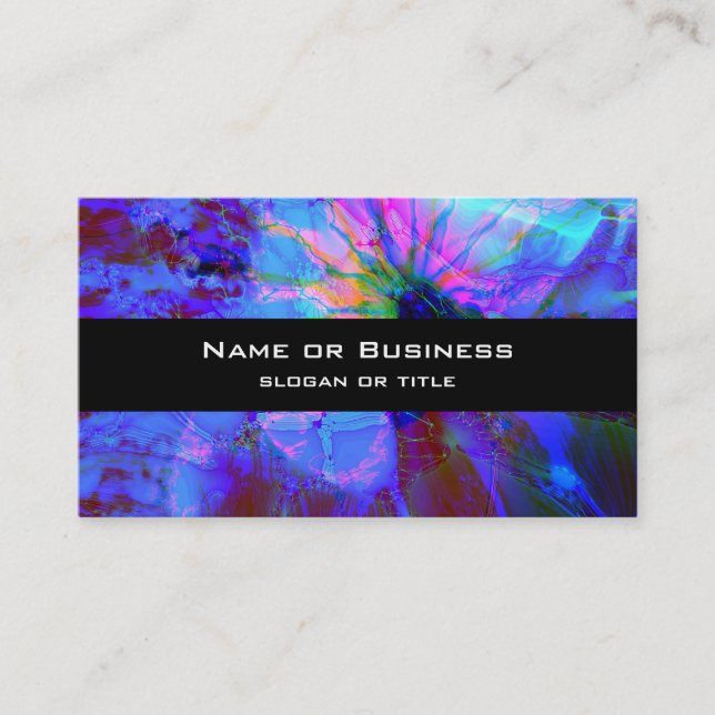 Blue and Purple Abstract Design Business Card (Front)