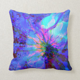Blue and Purple Abstract Design Cushion