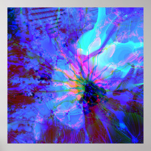 Blue and Purple Abstract Design Poster