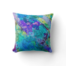 Blue and purple abstract funky pillow