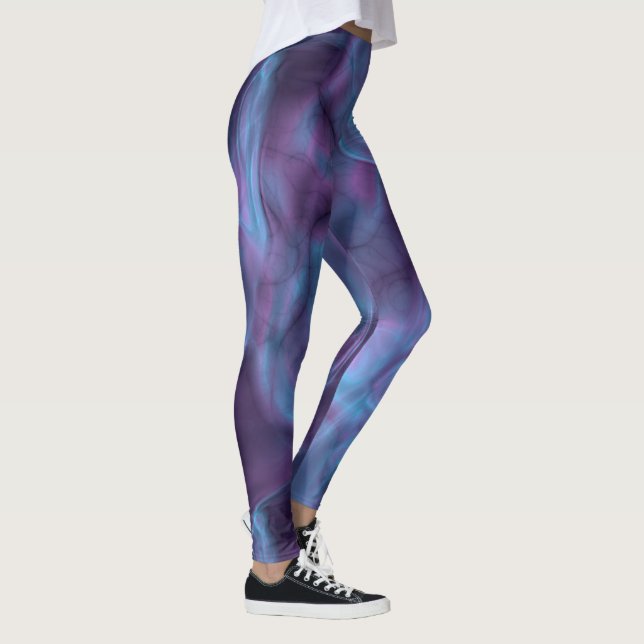 Blue and Purple Abstract Leggings (Right)