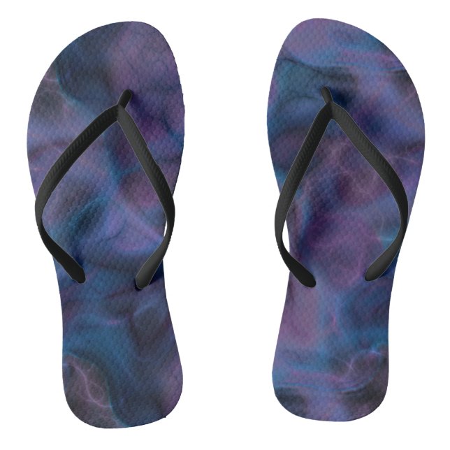 Blue and Purple Abstract Thongs (Footbed)