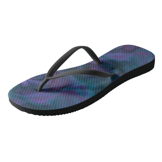 Blue and Purple Abstract Thongs (Angled)
