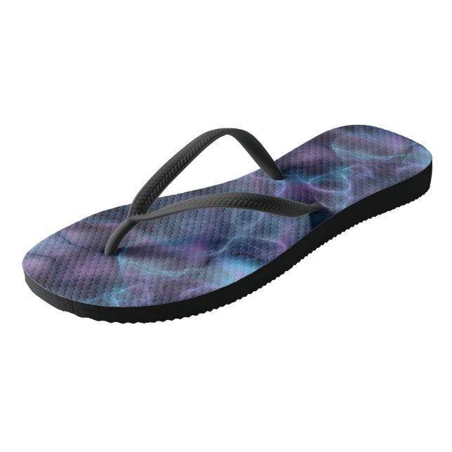 Blue and Purple Abstract Thongs (Angled)