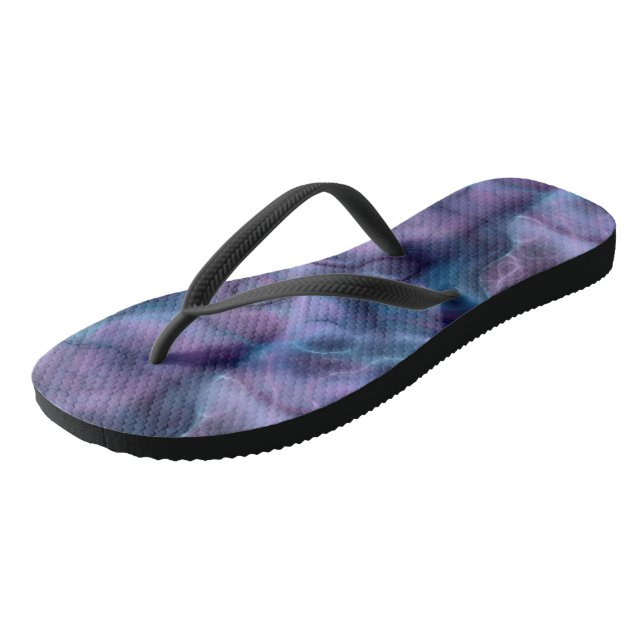 Blue and Purple Abstract Thongs (Angled)