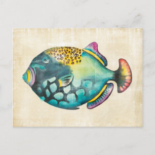 Blue and Purple Aquarium Fish Postcard