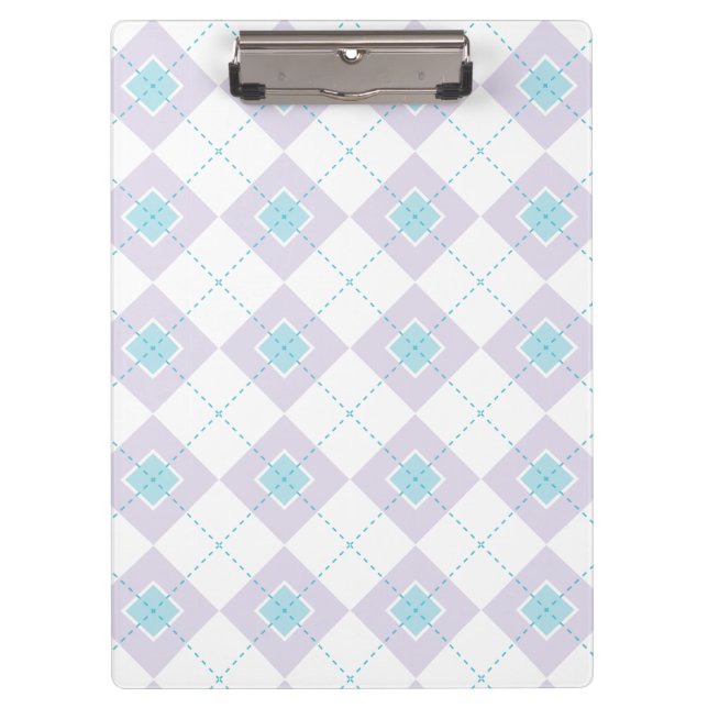 Blue and Purple Argyle Clipboard (Front)