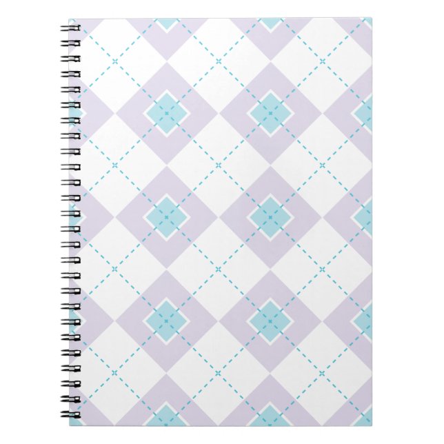 Blue and Purple Argyle Notebook (Front)