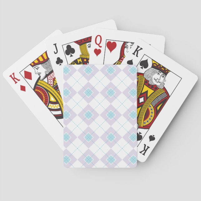 Blue and Purple Argyle Playing Cards (Back)