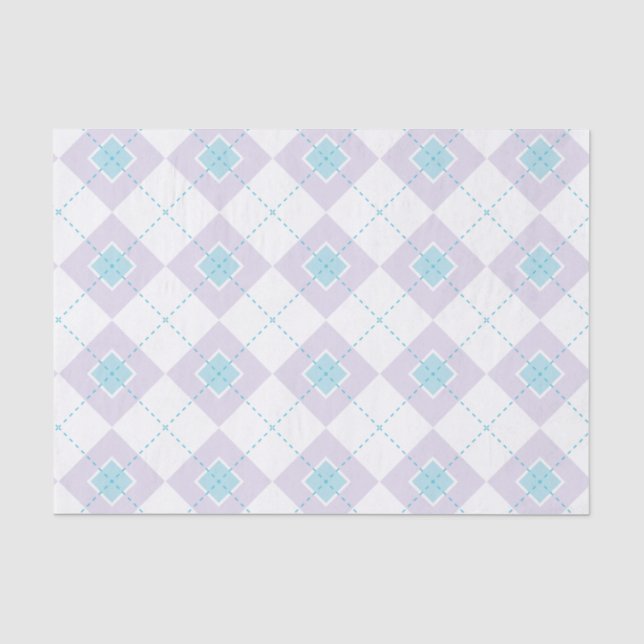 Blue and Purple Argyle Tissue Paper (Front)