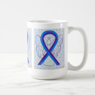 Blue and Purple Awareness Ribbon Angel Art Mug