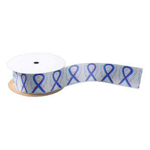 Blue and Purple Awareness Ribbon Angel Ribbon Satin Ribbon