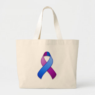 Blue and Purple Awareness Ribbon Bag