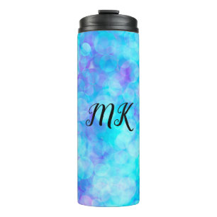 Blue and Purple Bokeh Bubbles Thermal Tumbler