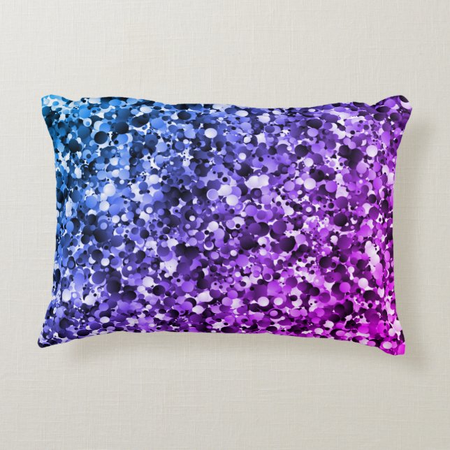 Blue and Purple Bubble Accent Pillow (Back)