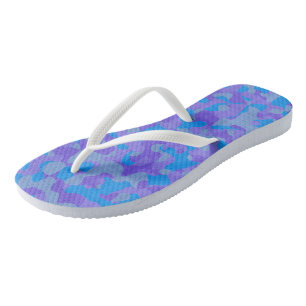 blue and purple camo abstract thongs