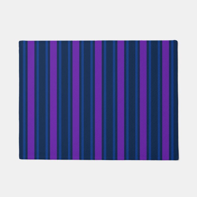 Blue and purple candy stripes doormat (Front)