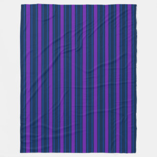 Blue and purple candy stripes fleece blanket