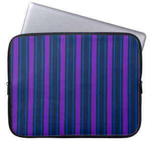 Blue and purple candy stripes laptop sleeve