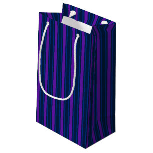 Blue and purple candy stripes small gift bag