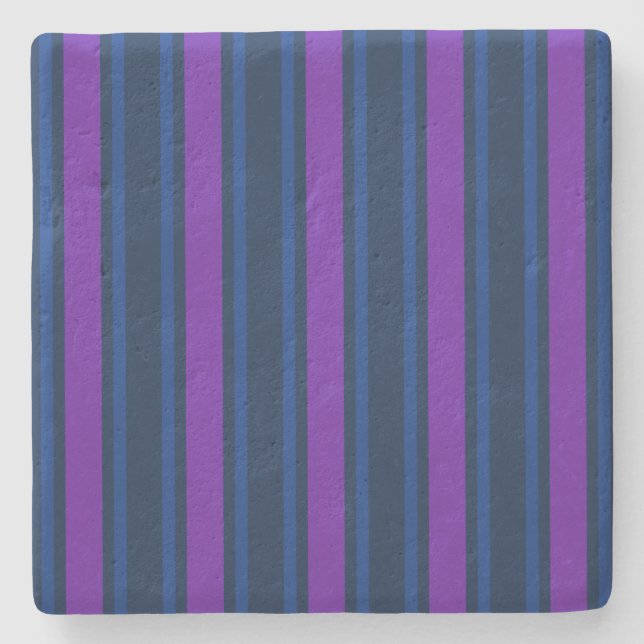 Blue and purple candy stripes stone coaster (Front)
