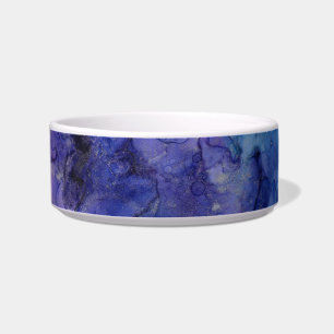 blue and purple cat food bowl