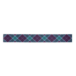 Blue and Purple Christmas Plaid Pattern Satin Ribbon