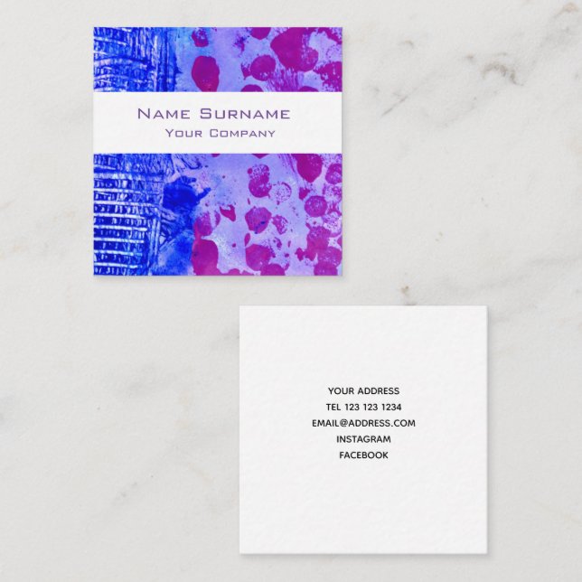 Blue and purple colour pattern business card (Front/Back)