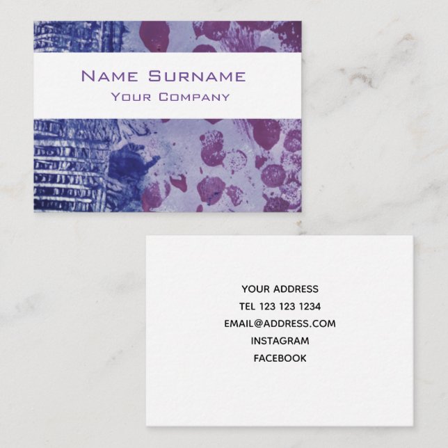 Blue and purple colour pattern business card (Front/Back)
