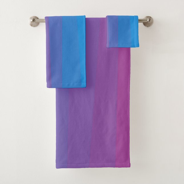 Blue and purple colours gradient stripes Towel (Insitu)