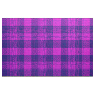 Blue and Purple Crosshatch Chequered Design Fabric