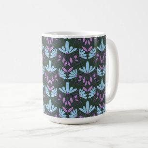 Blue and purple daisy dreams floral mug