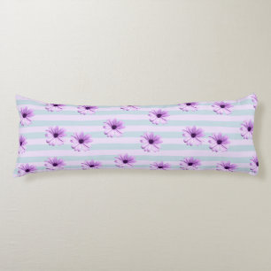 Blue and Purple Daisy Pattern Body Cushion