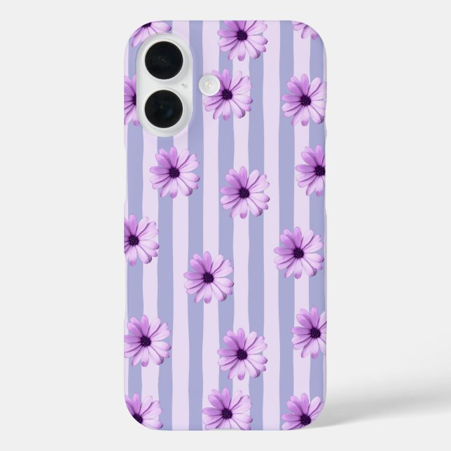 Blue and Purple Daisy Pattern Case-Mate iPhone Case (Back)