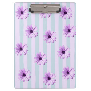 Blue and Purple Daisy Pattern Clipboard