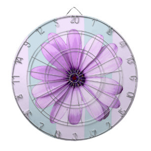 Blue and Purple Daisy Pattern Dartboard