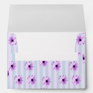 Blue and Purple Daisy Pattern Envelope